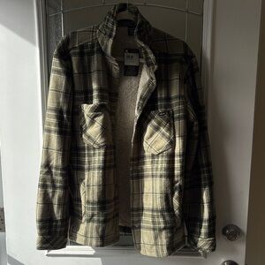 Hurley Plaid Shirt Jacket with Sherpa Lining